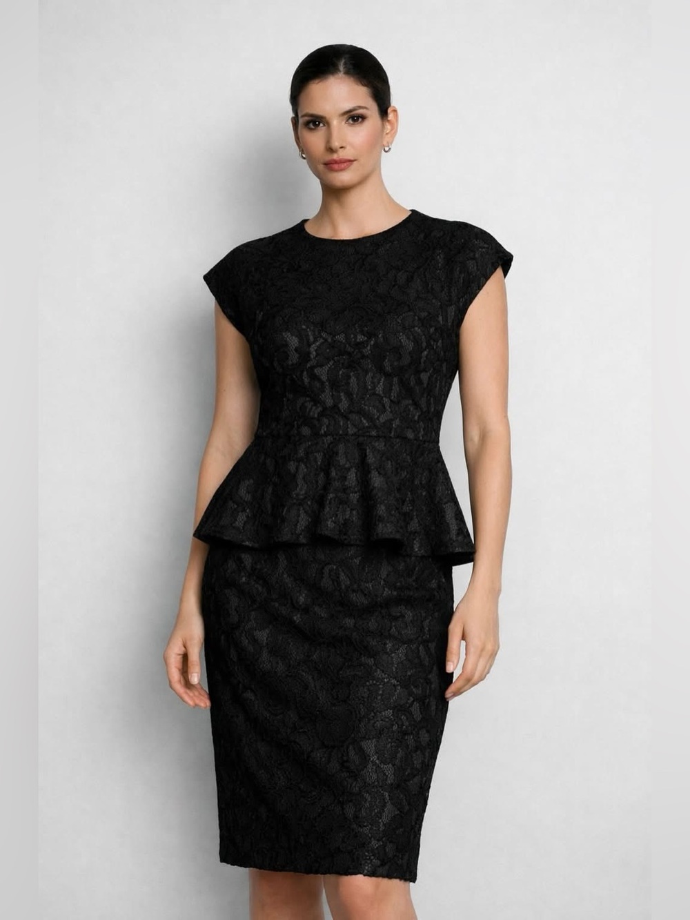 🇨🇦 "Matis by Lucian Matis" 2 piece Black Lace top & skirt. Medium
